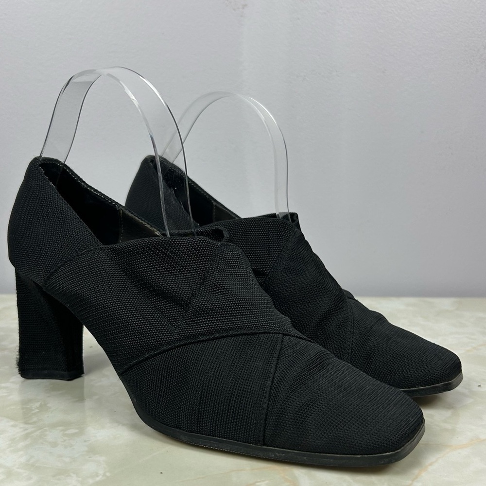 Vintage Jessica Criss Cross Black Heeled Shoes Size 8.5